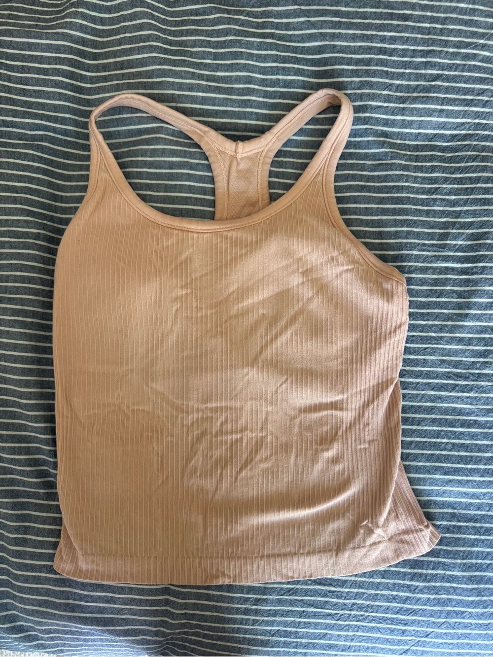 Ribbed Racerback Tank Top with Sports Bra